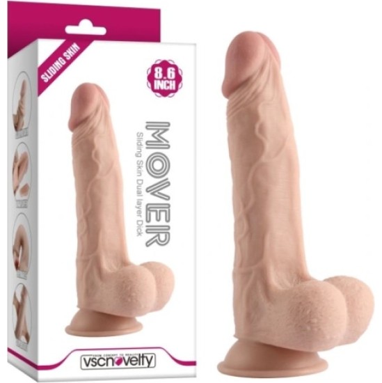 Vscnovelty REĀLISTS PENIS BĪDĒJOŠS DUBULTĀ BLĪVUMA MĪSTA 21'84 CM