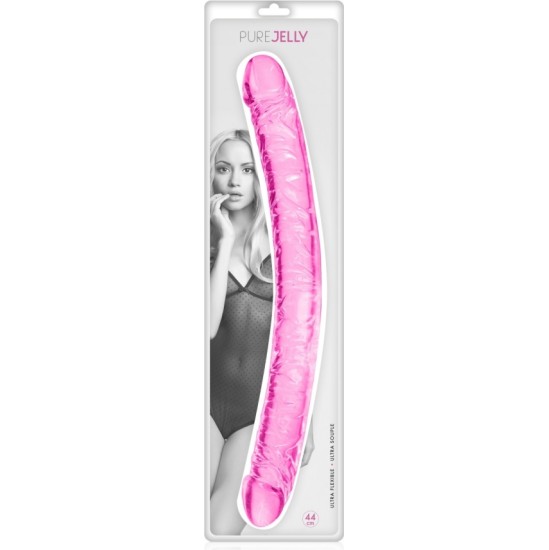 Pure Jelly ROZĀ DUBULTĀ DILDO 44 CM