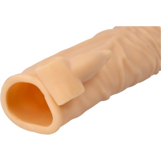 Virgite - Sleeves REĀLISTS PENIS SHEATH S4 FLESH 20 CM W/ VIBRĀCIJA