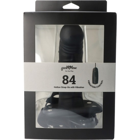 Pick&Love Nº 84 BLACK HOLLOW HARNESS 17 CM WITH VIBRATION