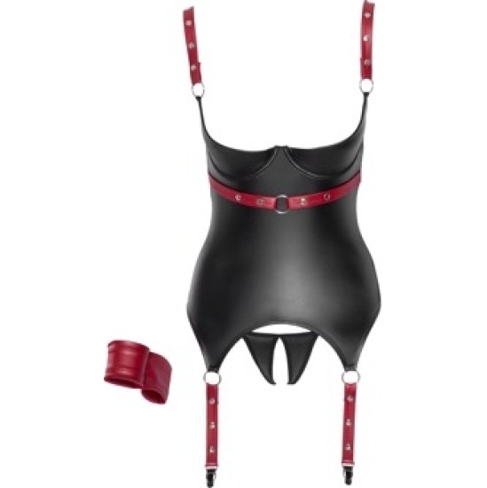 Cottelli Bondage Basque black/red M