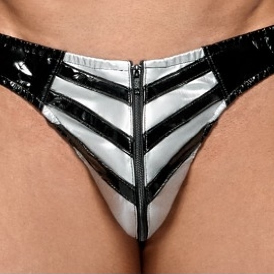 Black Level Vinyl Thong Men 2XL