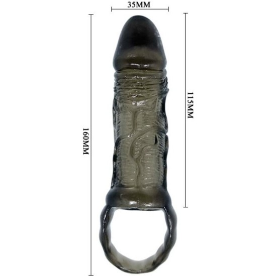 Baile For Him BAILE - PENIS EXTENSION SHEATH WITH STRAP FOR TESTICLES 11.5 CM