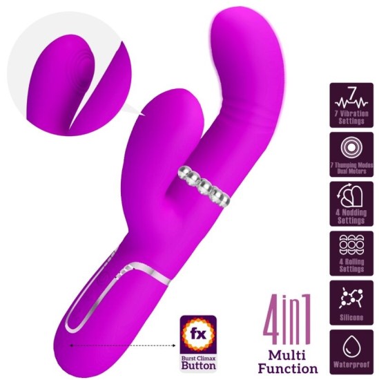 Pretty Love Flirtation PRETTY LOVE - DAUDZFUNKCIJAS G-POTA VIBRATORS FUCHSIA