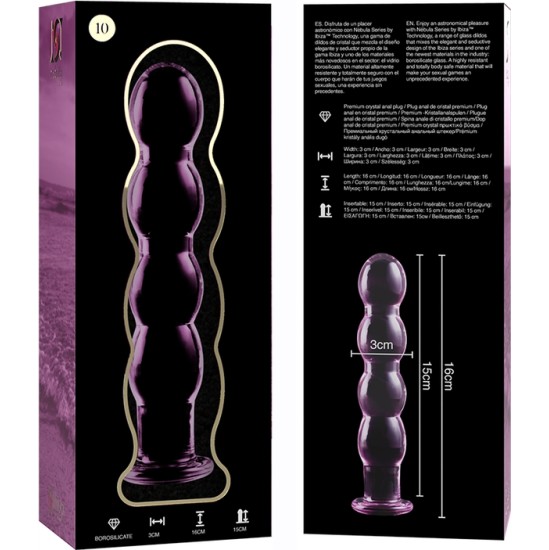Nebula Series By Ibiza MODEL 10 DILDO BOROSILICATE GLASS 16.5 X 3.5 CM PINK