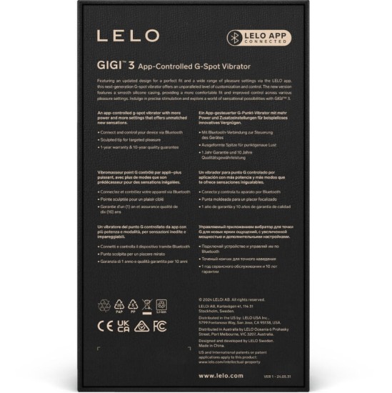 Lelo VIBRATORS GIGI™ 3 G PUNKTA VIBOLETS