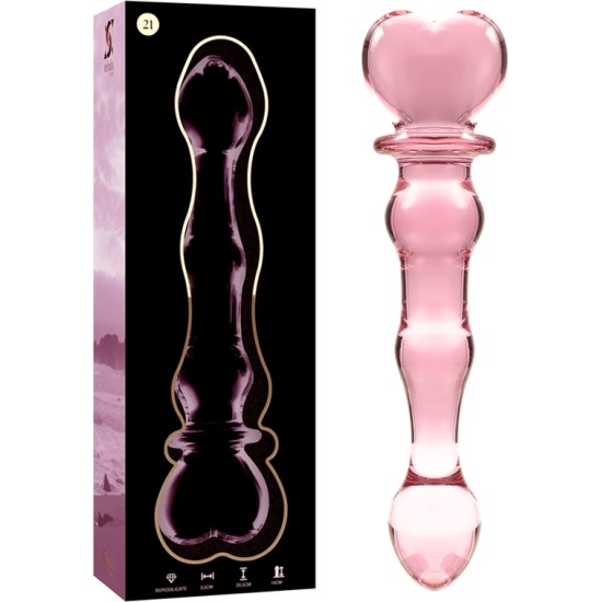 Nebula Series By Ibiza 21 MODELIS DILDO BOROSILIKATINIS STIKLAS 20,5 X 3,5 CM RAUŽAS