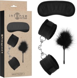 Intense Fetish EROTISKS ROTAĻU KOMPLEKTS 2 AR ROKU DZELŽIEM, AKLĀM MASKU UN kutinātāju