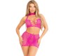 Leg Avenue Sets LEG AVENUE — FUCHSIA OPEN LACE TOP UN SVĀKRI