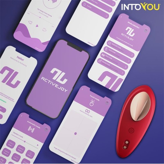 Intoyou App Series Silikoninis kelnaičių vibratorius su dvigubo sluoksnio raudona programa