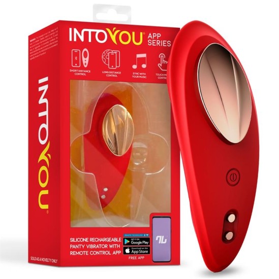 Intoyou App Series Silikona biksīšu vibrators ar App Double Layer Red