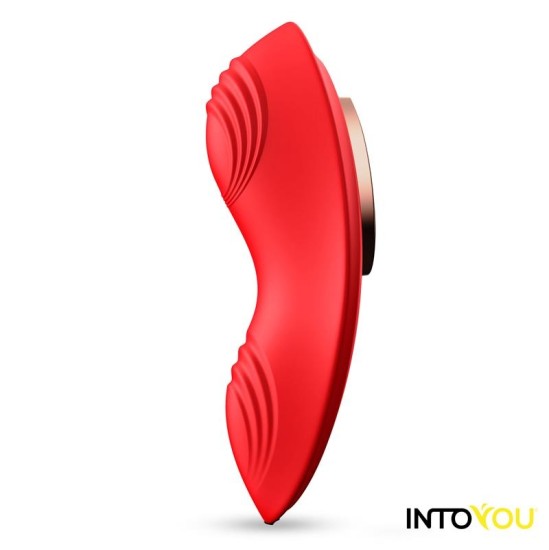 Intoyou App Series Silikoninis kelnaičių vibratorius su dvigubo sluoksnio raudona programa