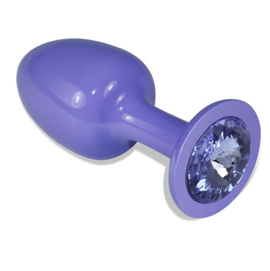 Lovetoy Metal Butt Plug Purple Rosebud with Blue Jewel