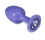 Lovetoy Metal Butt Plug Purple Rosebud with Blue Jewel