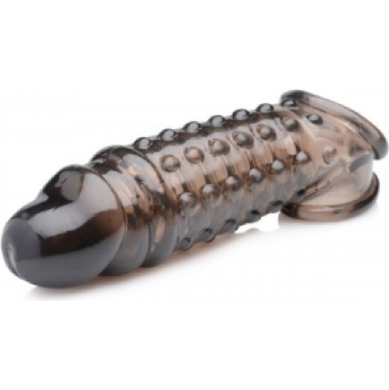 Xr- Size Matters SHEATH FOR 3.8 CM DARK EXTENDED RIBBED PENIS