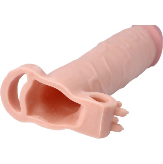 Virgite - Sleeves REALISTIC PENIS SHEATH S5 FLESH 19 CM W/ VIBRATION