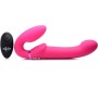 Xr - Strap U DOUBLE INFLATABLE HARNESS W/ REMOTE AND PINK USB CLITORIS PUSHBUTTON