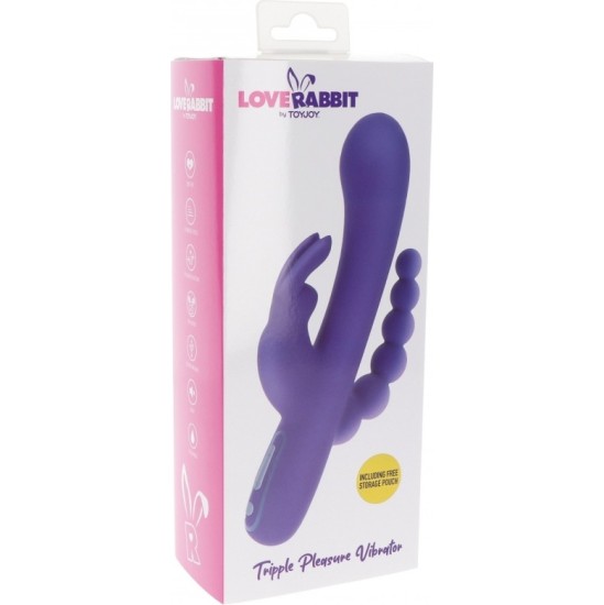 Toy Joy SILIKONA USB Trīškārtīgs Vibrators