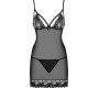 Obsessive WONDERIA CHEMISE & THONG BLACK L/XL