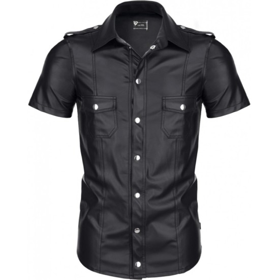 Demoniq LUCA WETLOOK SHIRT WITH CLAMPS BLACK L