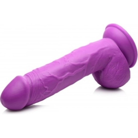 Xr - Pop Peckers REĀLISTS DILDO AR sēkliniekiem 21 CM PURPURA