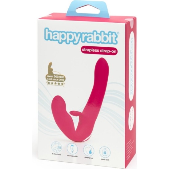 Happy Rabbit STRAPLESS STRAP ON RABBIT VIBE PINK