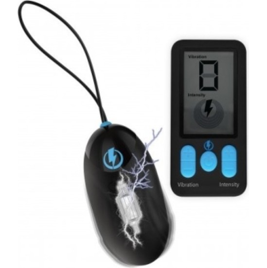 Xr - Zeus Electrosex VIBRATORIAUS KIAUŠINIS IR E-STIM USB SU JUODAS VALDYMAS