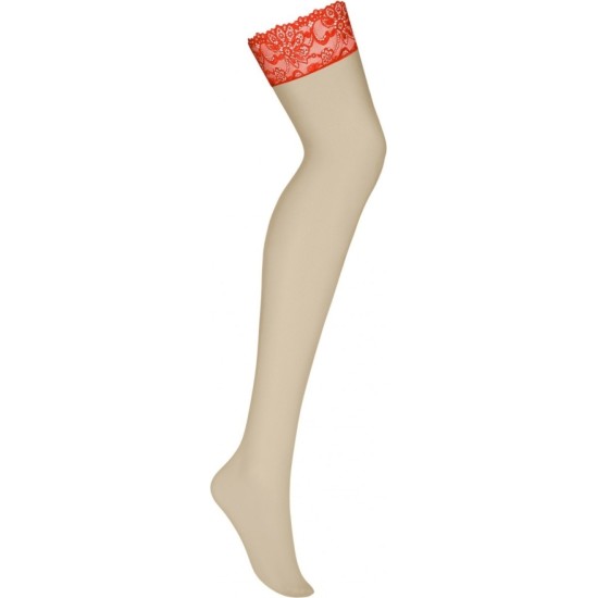 Obsessive 838-STO-3 STOCKINGS RED L/XL