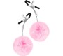 Sweet Caress ADJUSTABLE CLAMPS W/ PINK POMPOMS