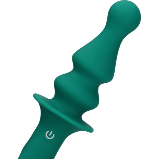 Loveline PAWN STRIATED GREEN SILICONE ANAL VIBRATOR