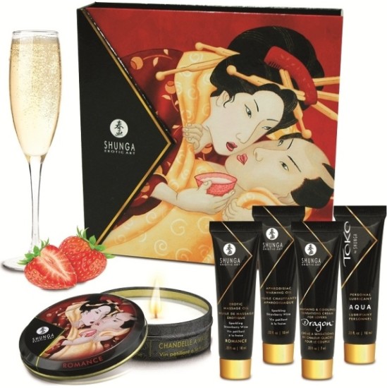 Shunga SECRET GEISHA STRAWBERRY CHAMPAGNE KIT