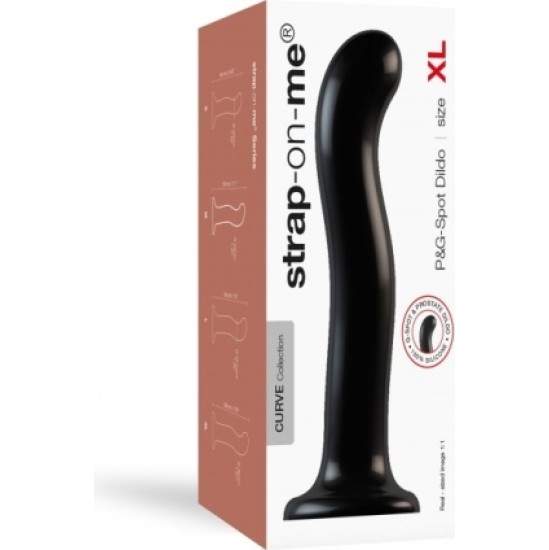 Strap-On-Me SILIKONA DILDO PUNKTA STIMULĀTORS P/G BLACK XL