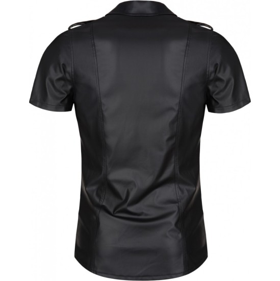 Demoniq LUCA WETLOOK SHIRT WITH CLAMPS BLACK L