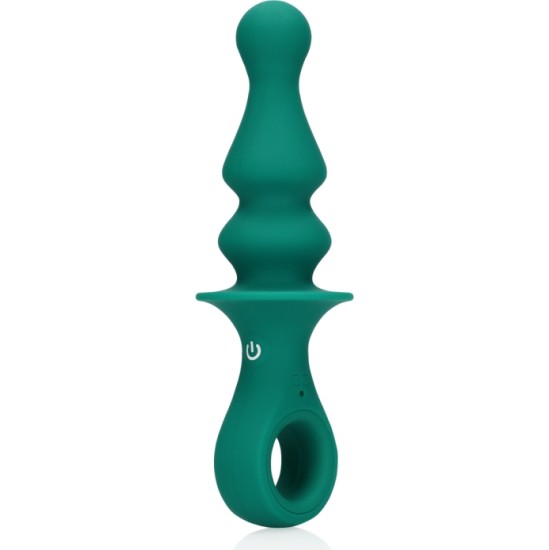 Loveline PAWN STRIATED GREEN SILICONE ANAL VIBRATOR