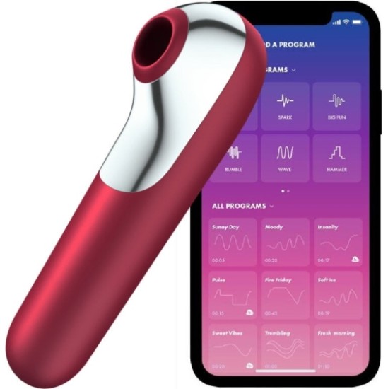 Satisfyer DUAL LOVE SŪCĒJS UN VIBRATORA APP RED