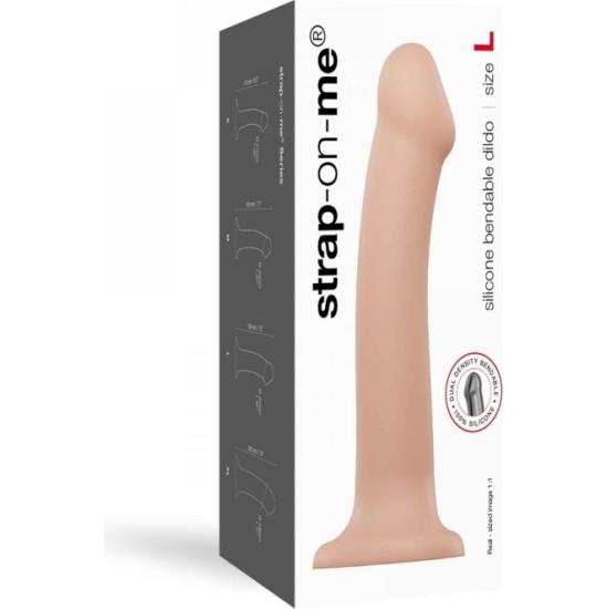 Strap-On-Me DILDO AR piesūcekni PIEMĒROTA IEKĀRTA DUAL BLĪVUMA FLEXIBLE L