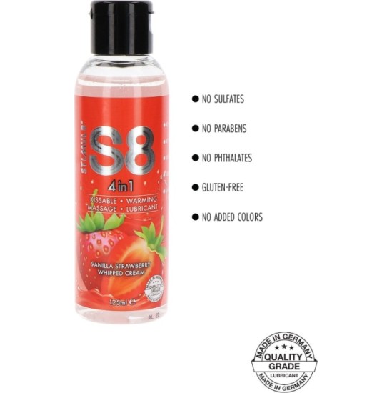 Stimul8 S8 4 IN 1 LUBRICANT STRAWBERRY-VANILLA 125 ML