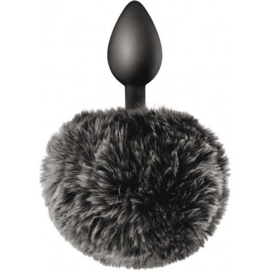 Sweet Caress SILICONE PLUG BLACK POMPOM