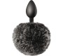 Sweet Caress SILICONE PLUG BLACK POMPOM