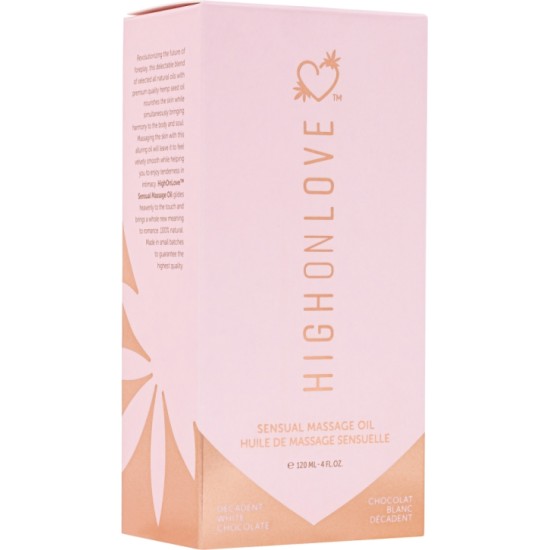 Highonlove MASĀŽAS EĻĻA DECADENT BALTĀ ŠOKOLĀDE 120 ML