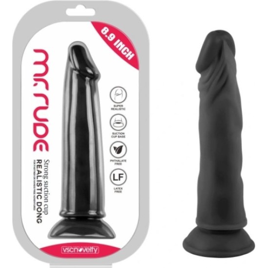 Vscnovelty REALISTIC PENIS MR RUDE BLACK 22.6 CM