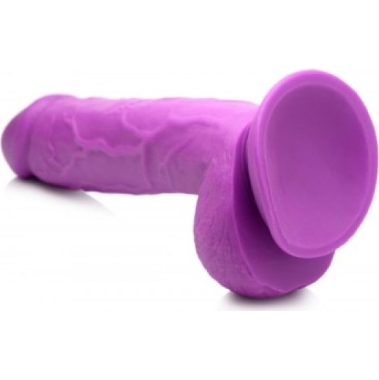 Xr - Pop Peckers REĀLISTS DILDO AR sēkliniekiem 21 CM PURPURA