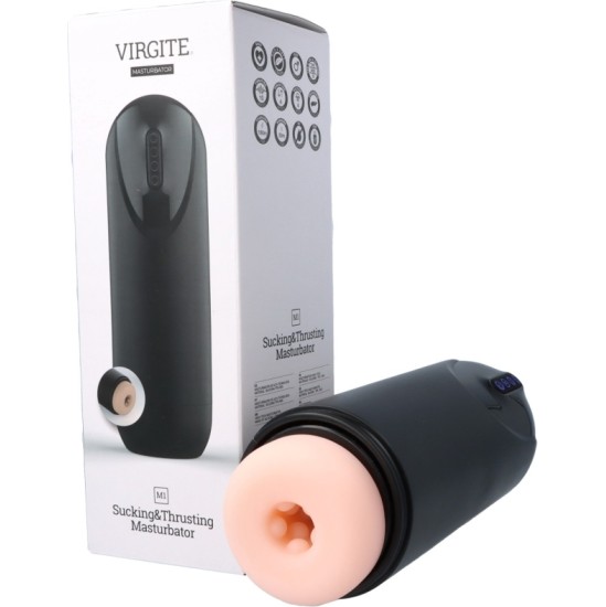 Virgite - Masturbator M1 SŪKŠANAS MASTURBATORS / UZ AUGŠU UN LEJU / VIBRĀCIJAS FLESH USB