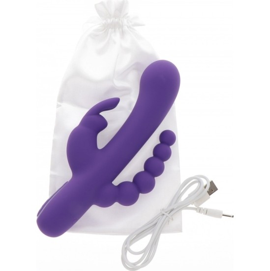 Toy Joy SILIKONA USB Trīškārtīgs Vibrators