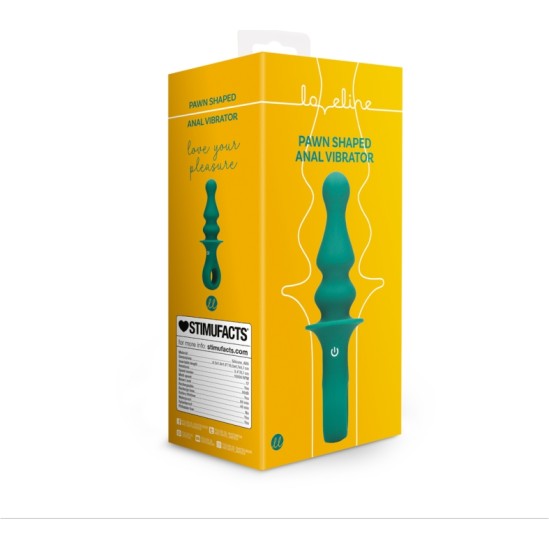 Loveline PAWN STRIATED GREEN SILICONE ANAL VIBRATOR