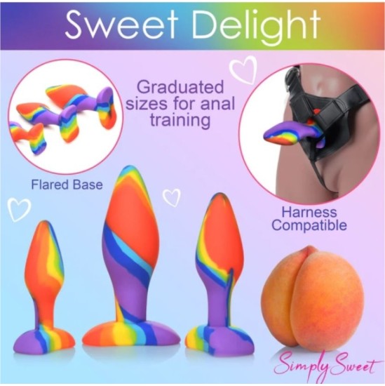 Xr - Simply Sweet RAINBOW SILICONE PLUG SET