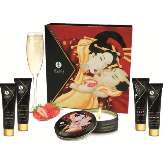 Shunga SECRET GEISHA STRAWBERRY CHAMPAGNE KIT