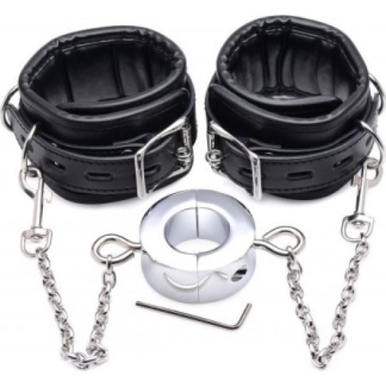 Xr - Masterseries ANKLE CUFFS W/ TESTICLES STRANGULATOR RING