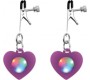 Xr - Charmed LIGHT UP HEART SILICONE NIPPLE CLAMPS WITH LED LIGHT