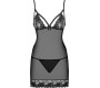 Obsessive WONDERIA CHEMISE & THONG BLACK L/XL